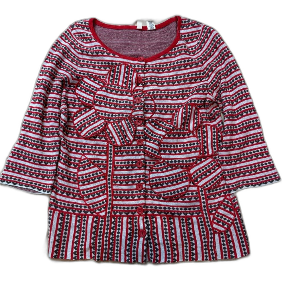 Moth Lovelorn Cardigan Small Whimsy Romantic Floral Hearts Valentines